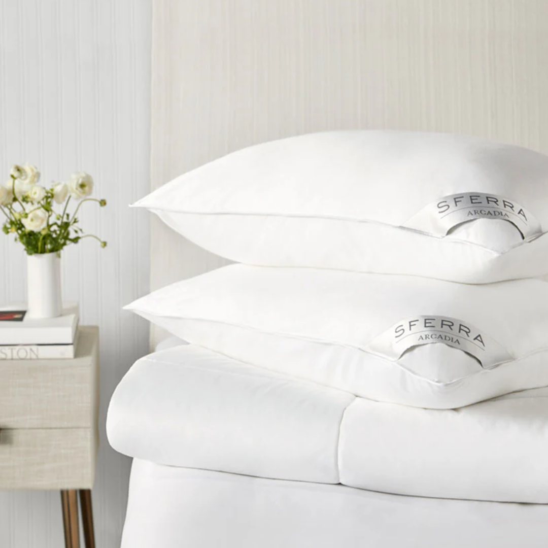 Almohada SFERRA Down Alternative forro de algodón 330TC satín Pluma-Fill Arcadia
