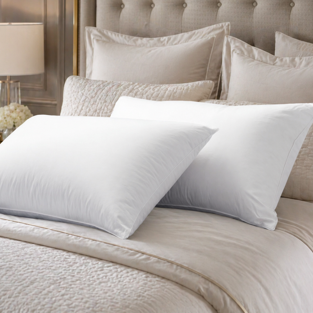 Almohada Cuddledown Down Alternative forro de algodón 450 TC satín 500 Fill Power Down