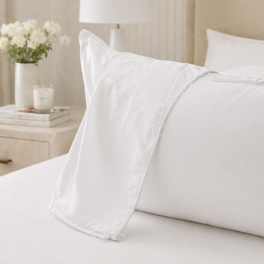 Protector de almohada de algodón 100% 360 TC satín marca Down Inc (2 pack)