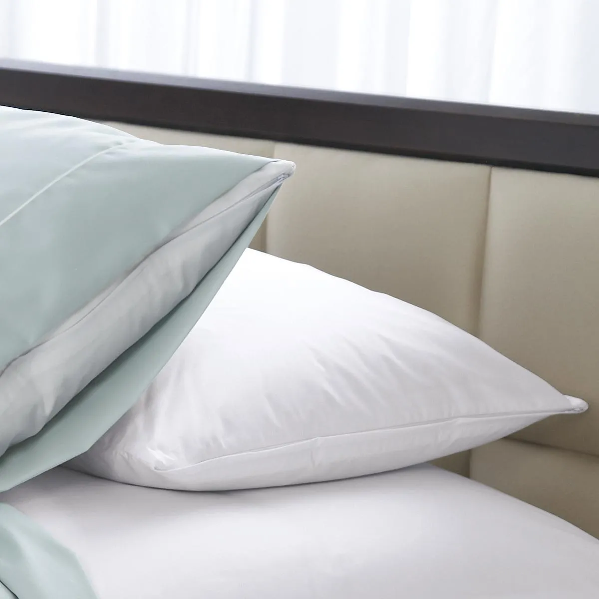 Protector de almohada de alta densidad 4.99 micrones antiácaros y antialérgenos 100% algodón 230TC percale marca Cuddledown